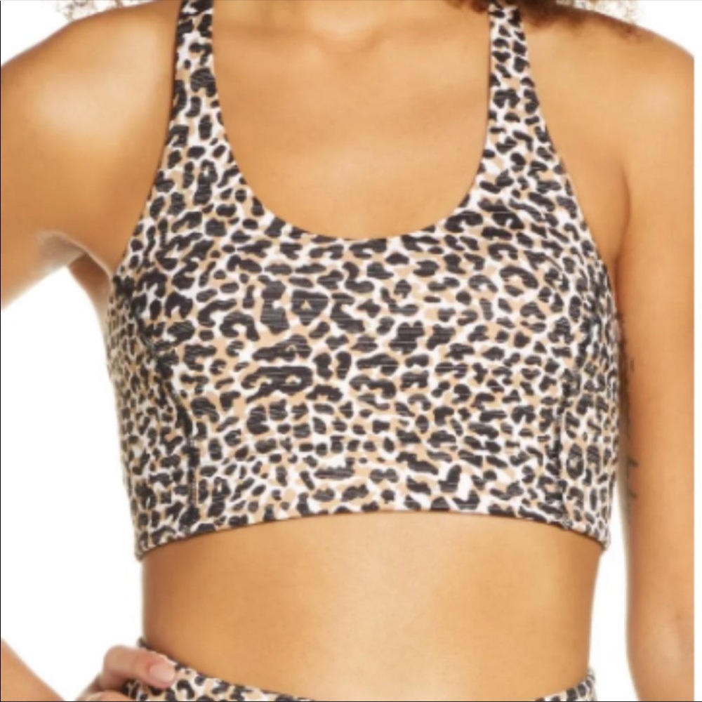 Outdoor Voices Doing Things sports bra in cheetah print